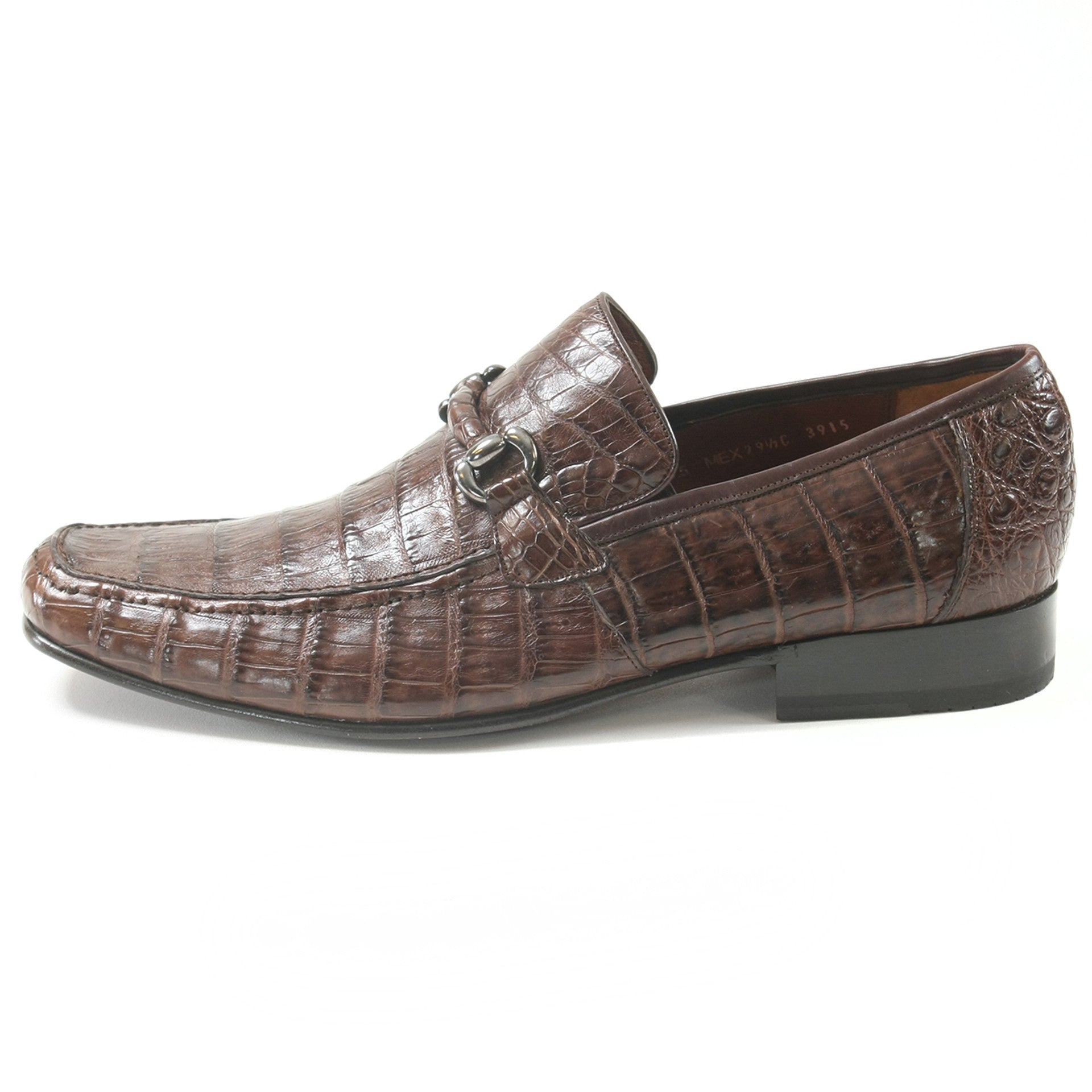 Caiman Crocodile Brown Slip-On Loafers