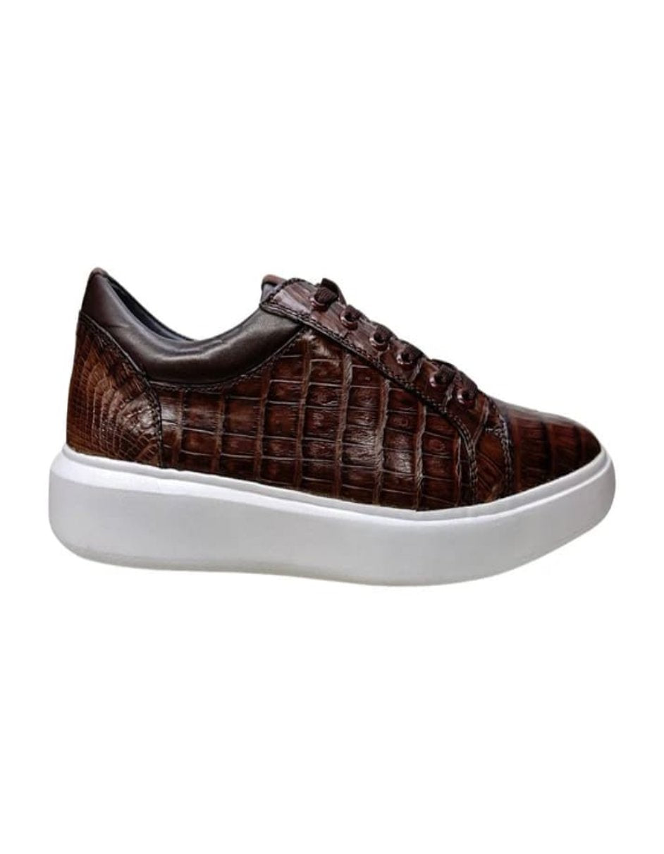Los Altos Caiman Crocodile Low Top Sneakers