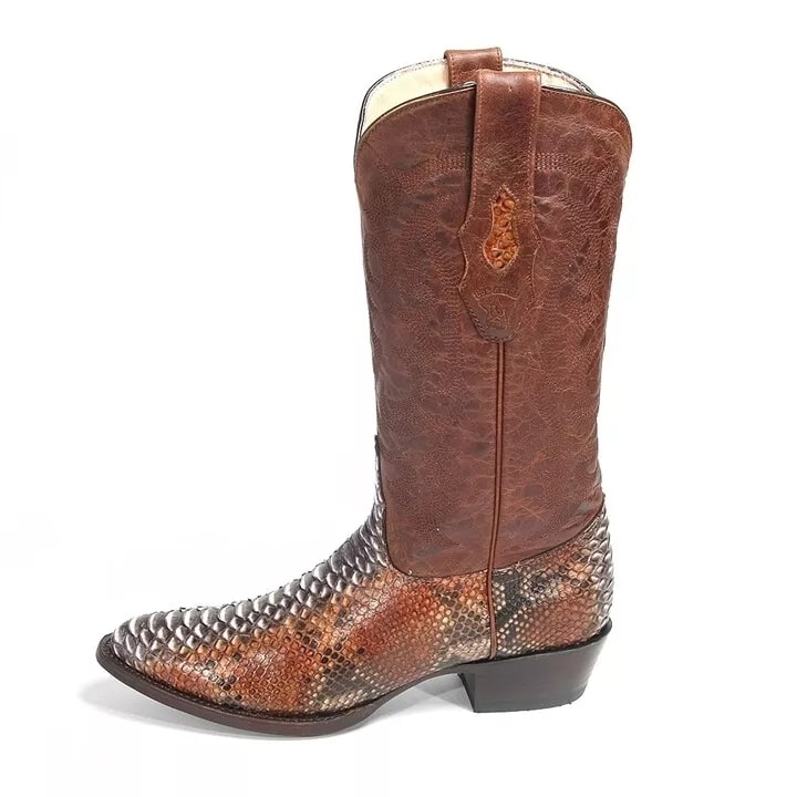 Los Altos Python Skin Brown Boots