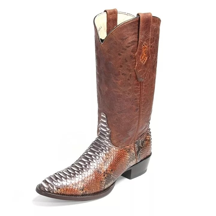Los Altos Python Skin Brown Boots