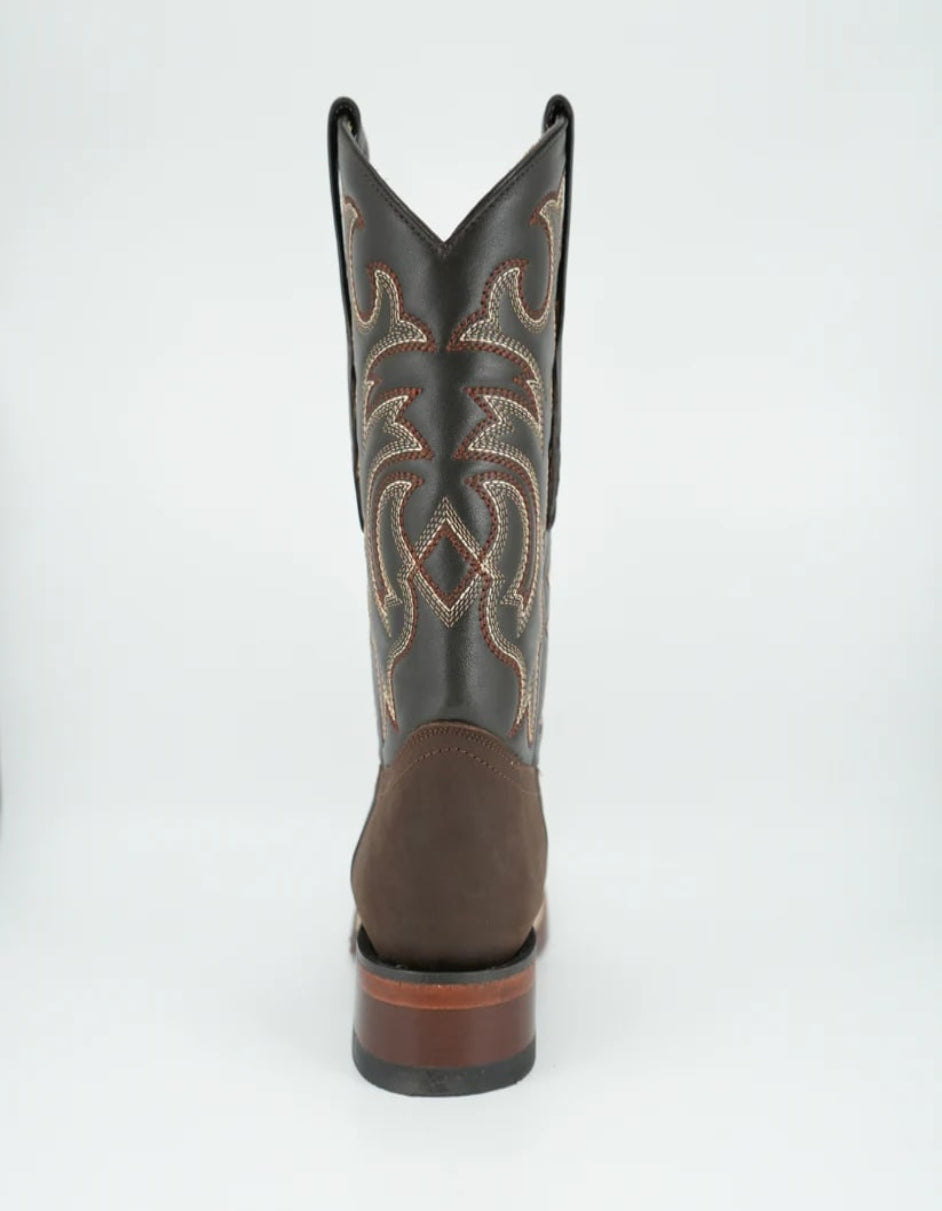 Los Altos Crazy Brown Wide Square Toe Boot