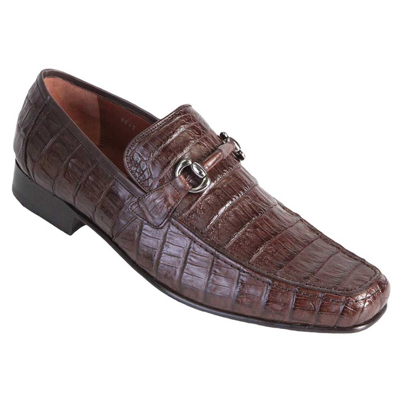 Caiman Crocodile Brown Slip-On Loafers
