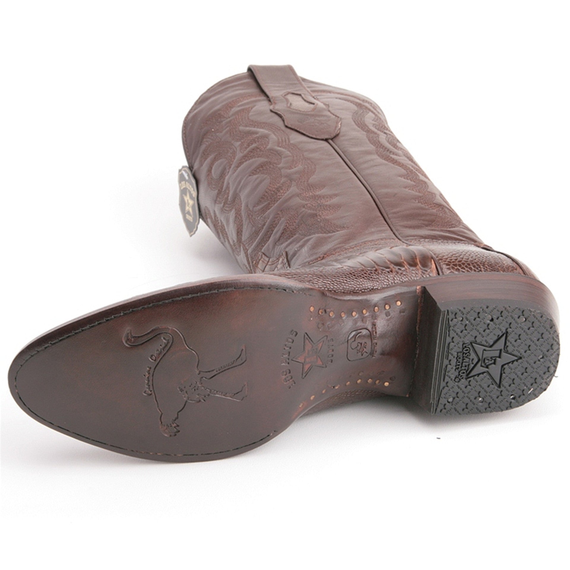 Los Altos Men's Ostrich Leg Round Toe Boots