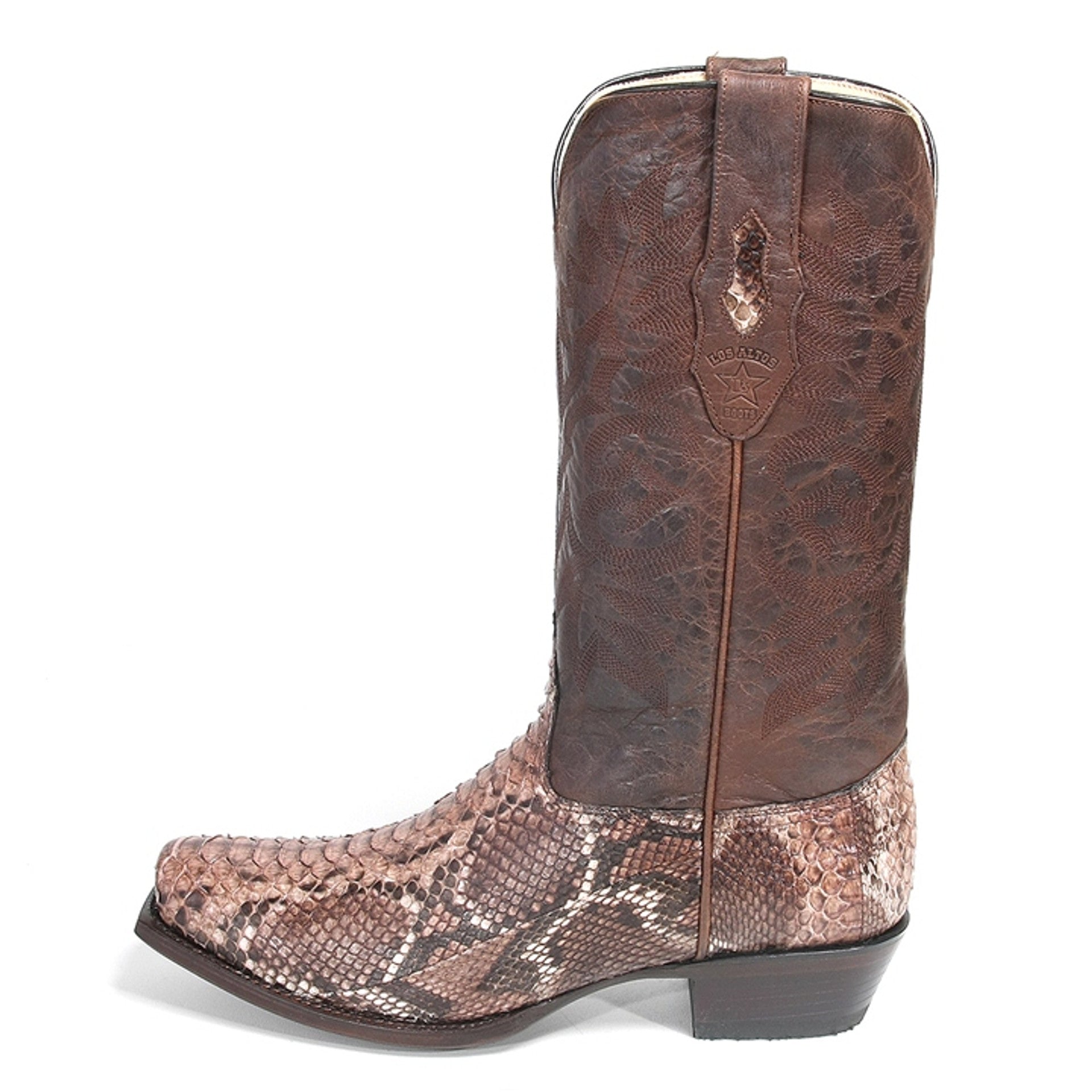 Los Altos Rustic Brown Genuine Python Boots