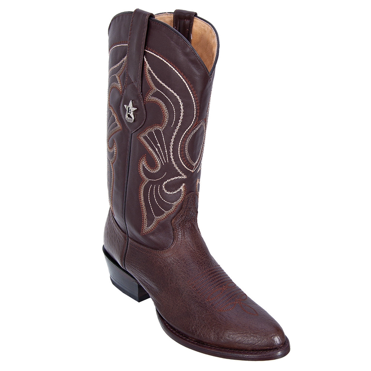 Los Altos Brown Bull Shoulder Leather Cowboy Boots