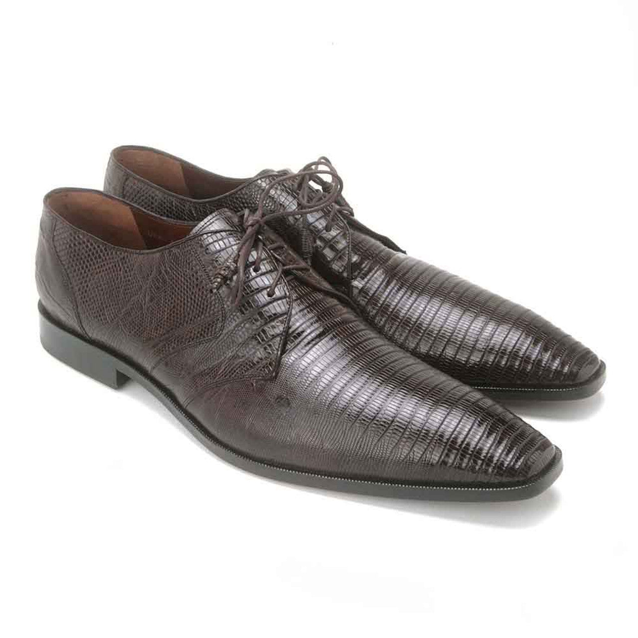 Oxford Brown Teju Lizard Shoes by Los Altos