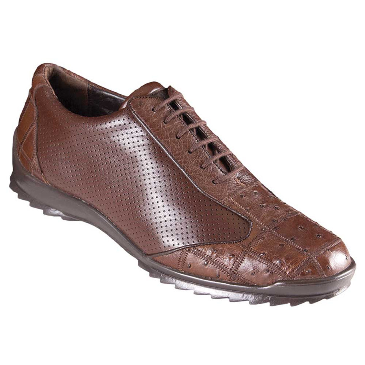 Los Altos Ostrich Patch Brown Shoes