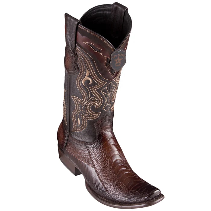Los Altos Brown Ostrich Leg Cowboy Boots