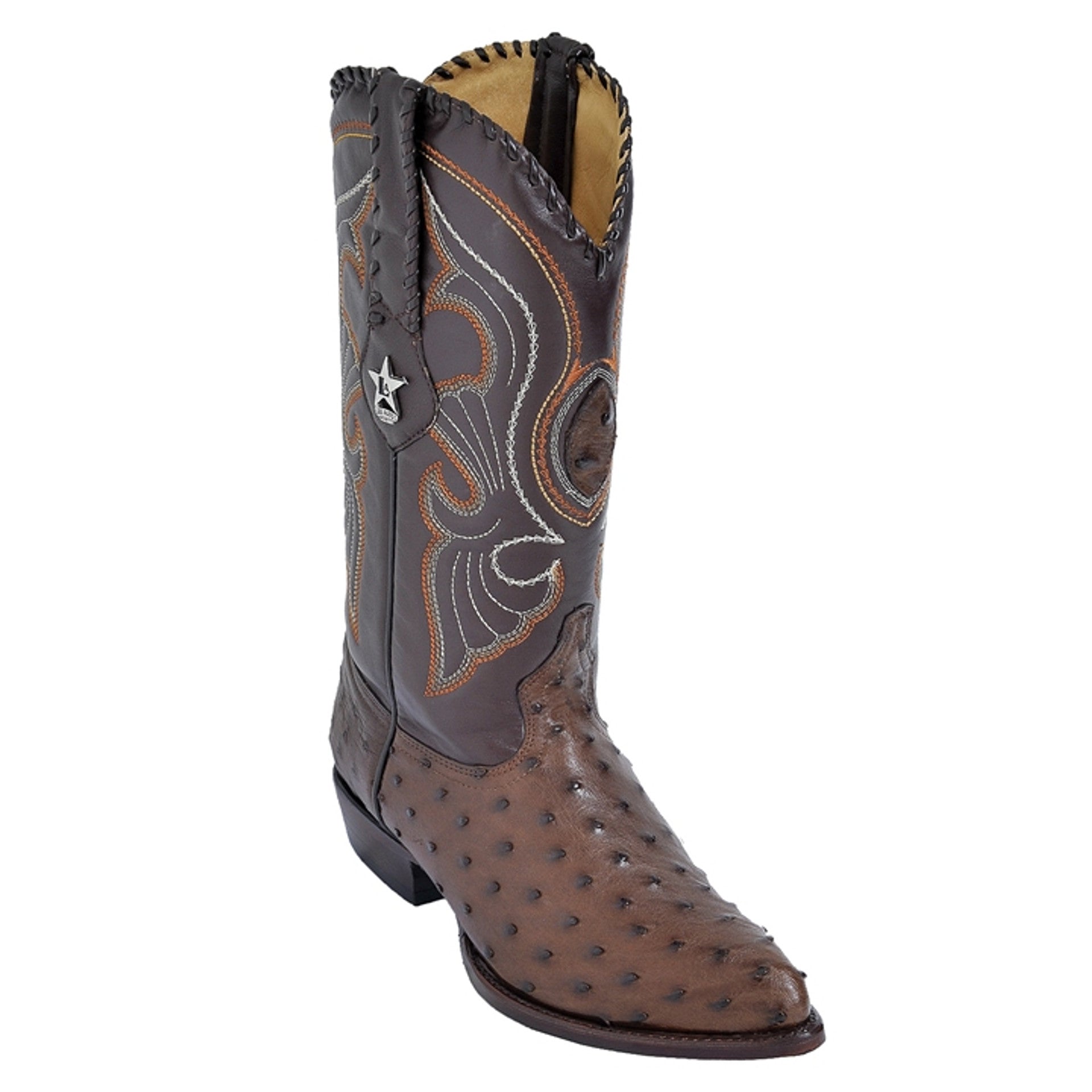 Men's Brown Full Quill Ostrich Boots