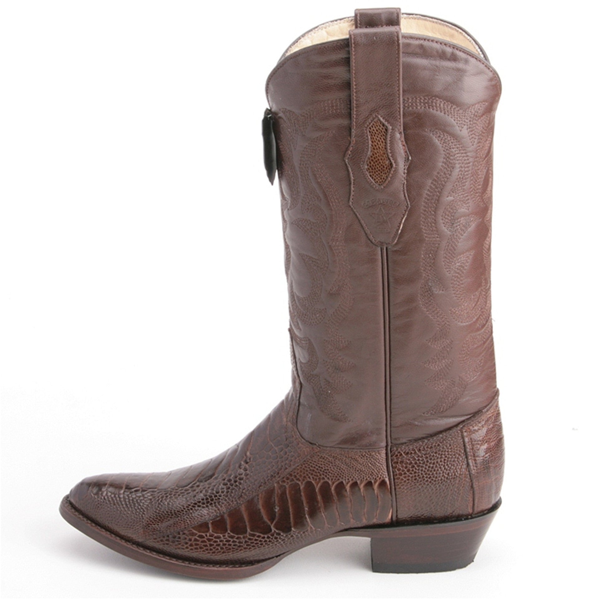 Los Altos Men's Ostrich Leg Round Toe Boots