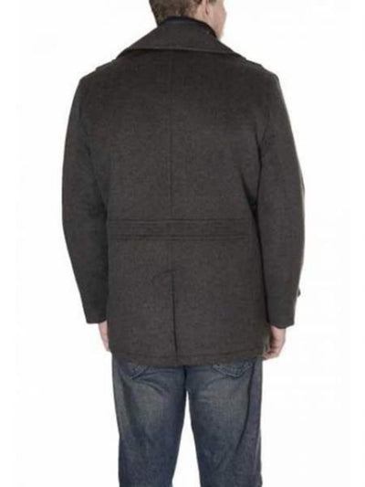 Double Breasted Six Button Herringbone Peacoat