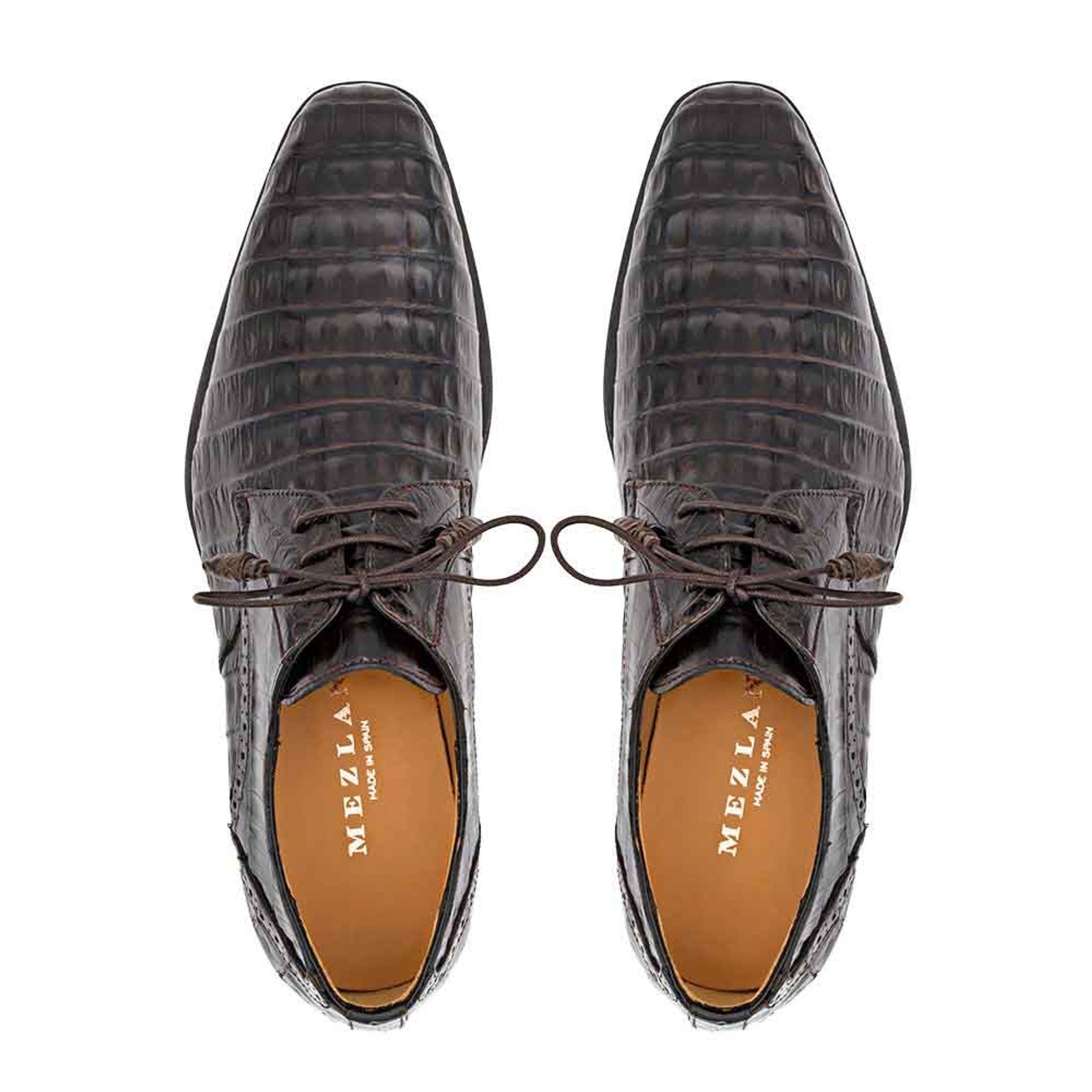 Golfo Derby Crocodile Shoes by Mezlan, Made in Spain