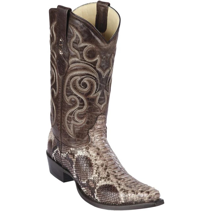 Brown Python Snip Toe Cowboy Boots
