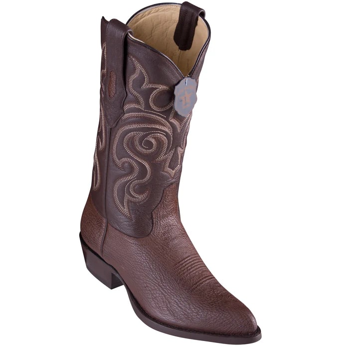 Brown Sharkskin J Toe Cowboy Boots