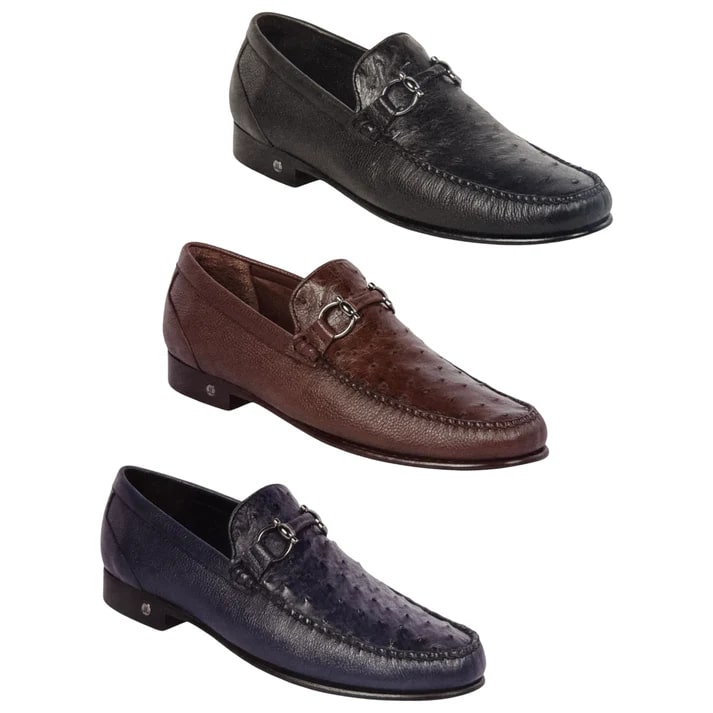 Lombardy Ostrich Quill Calfskin Loafers