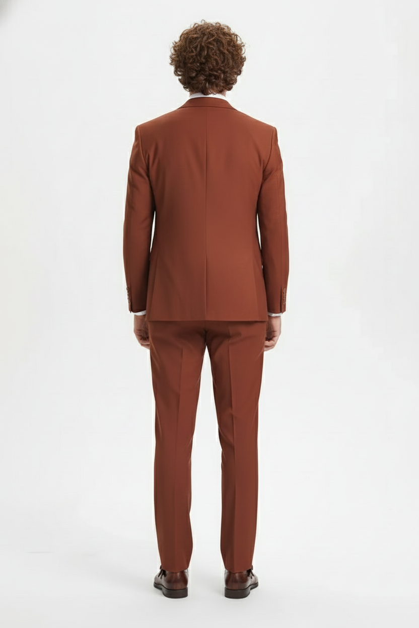 Brown Three-Piece Suit – Slim Fit