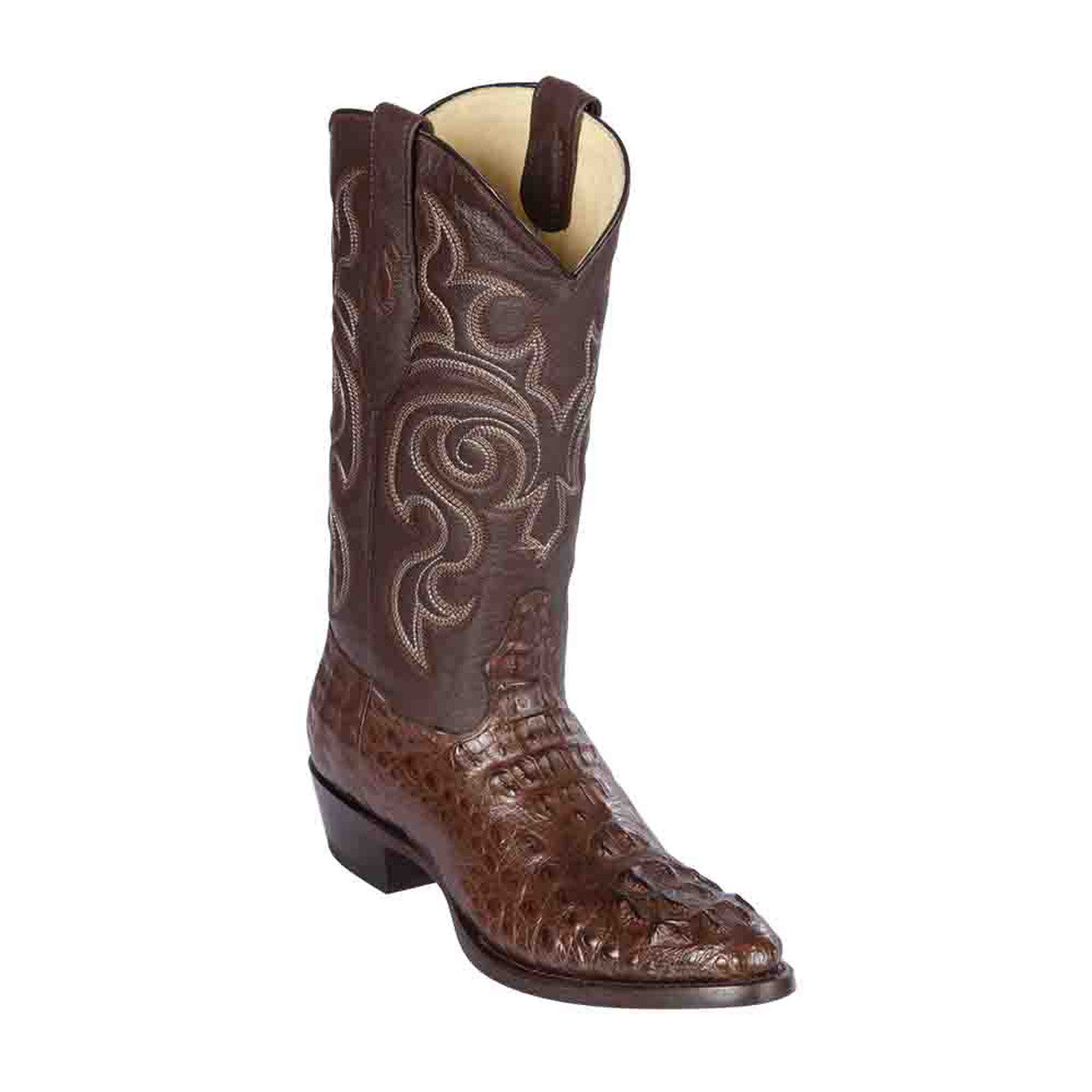 Men's Brown Caiman Hornback Round Toe Boots