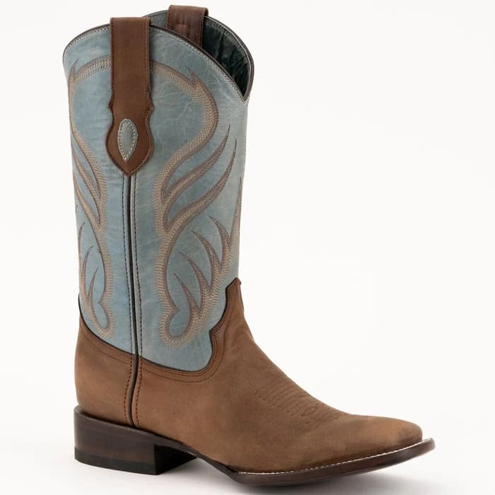 Ferinni Boot - Mens Dress Cowboy Boot - Ferrini Men's Hunter Square Toe Boots Handcrafted - Brown