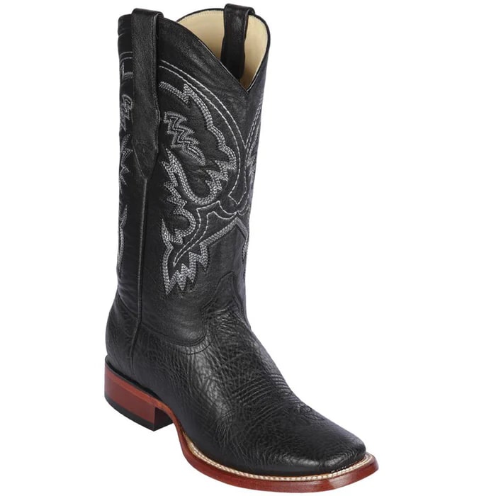 Los Altos Black Square Toe Cowboy Boots