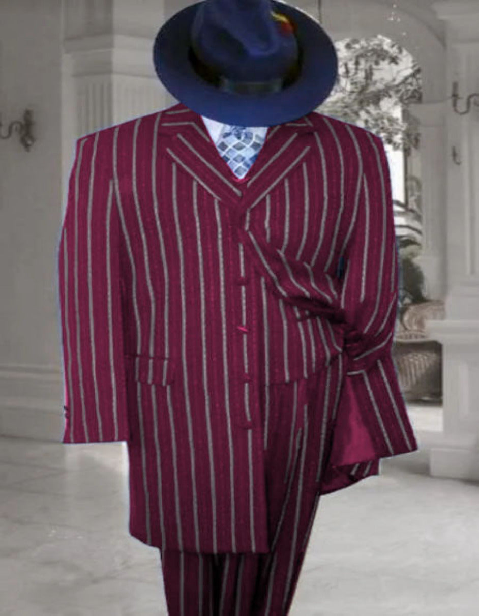 Burgundy 1920s Gangster Long Suit