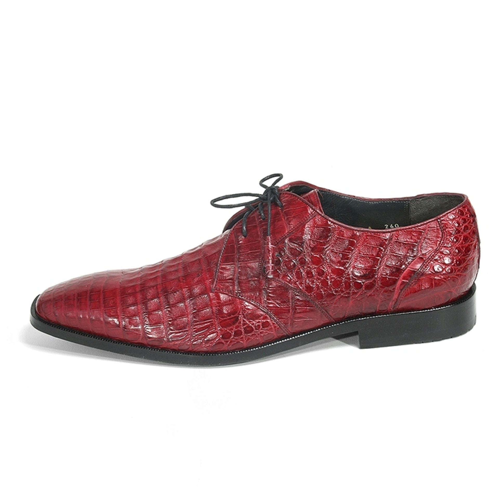 Los Altos Burgundy Crocodile Shoes for Men