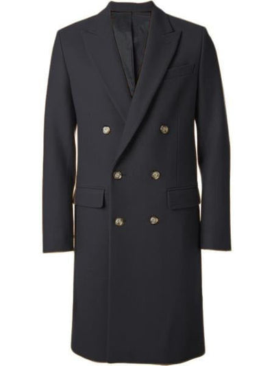 Men's Dark Grey 44" Double Breasted Winter Overcoat