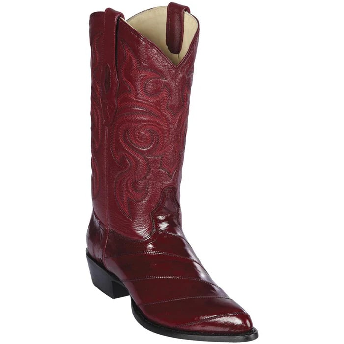 Burgundy Eel J Toe Cowboy Boots by Los Altos