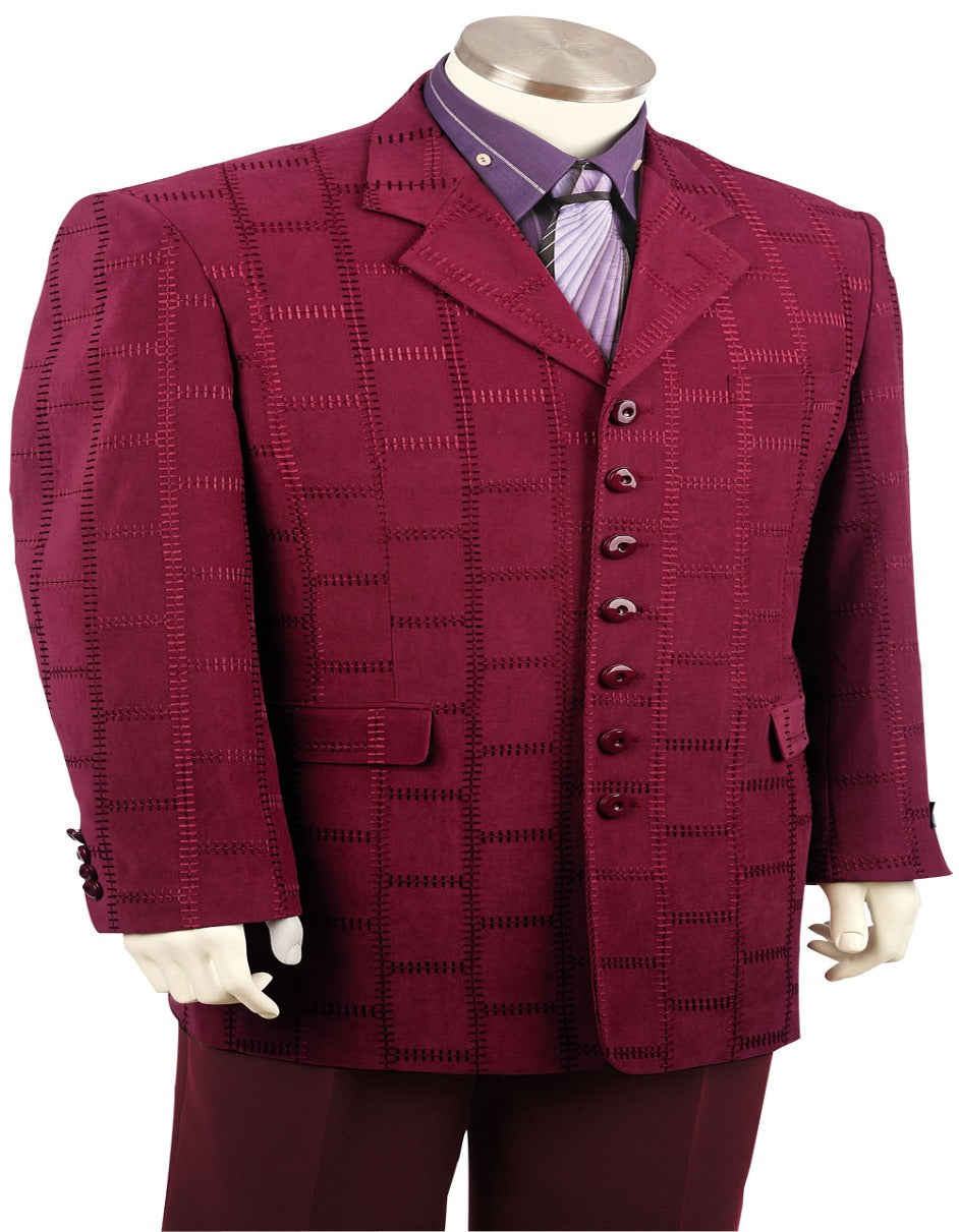 Burgundy Seven Button Maroon Suit