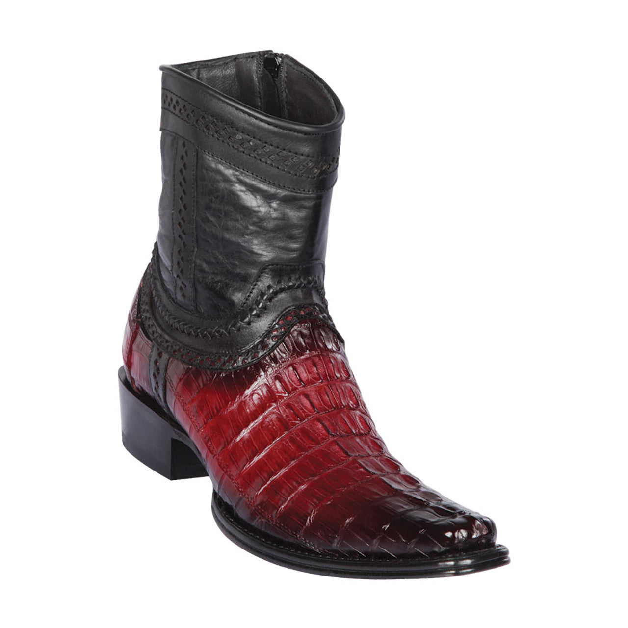 Faded Burgundy Caiman Tail Low Shaft Boots