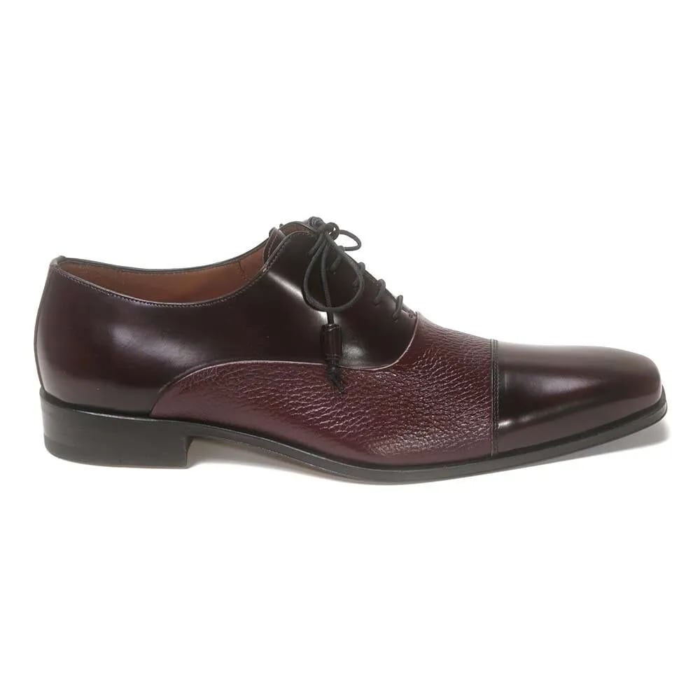 Mezlan Deer Skin Burgundy Cap Toe Oxfords