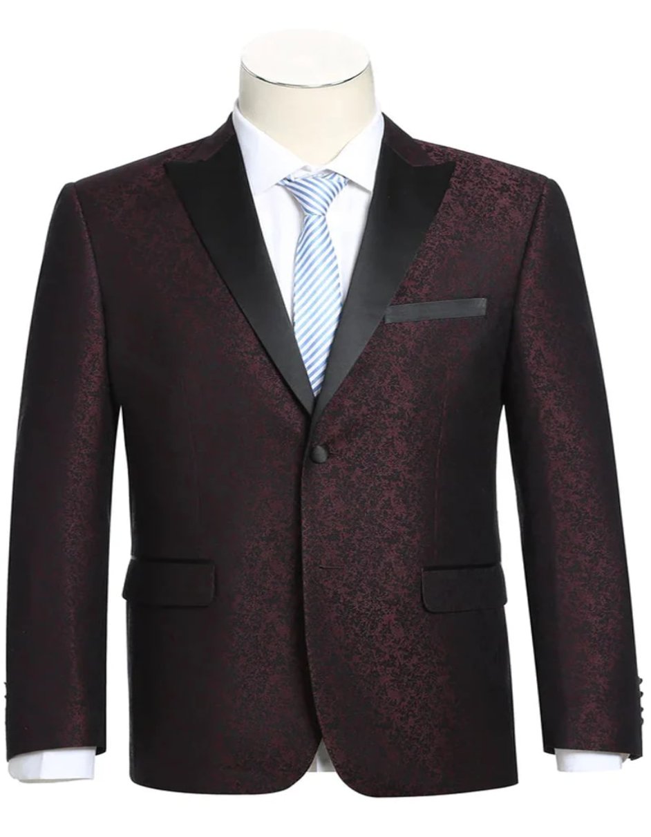 Burgundy Two Button Maroon Wedding Tuxedo