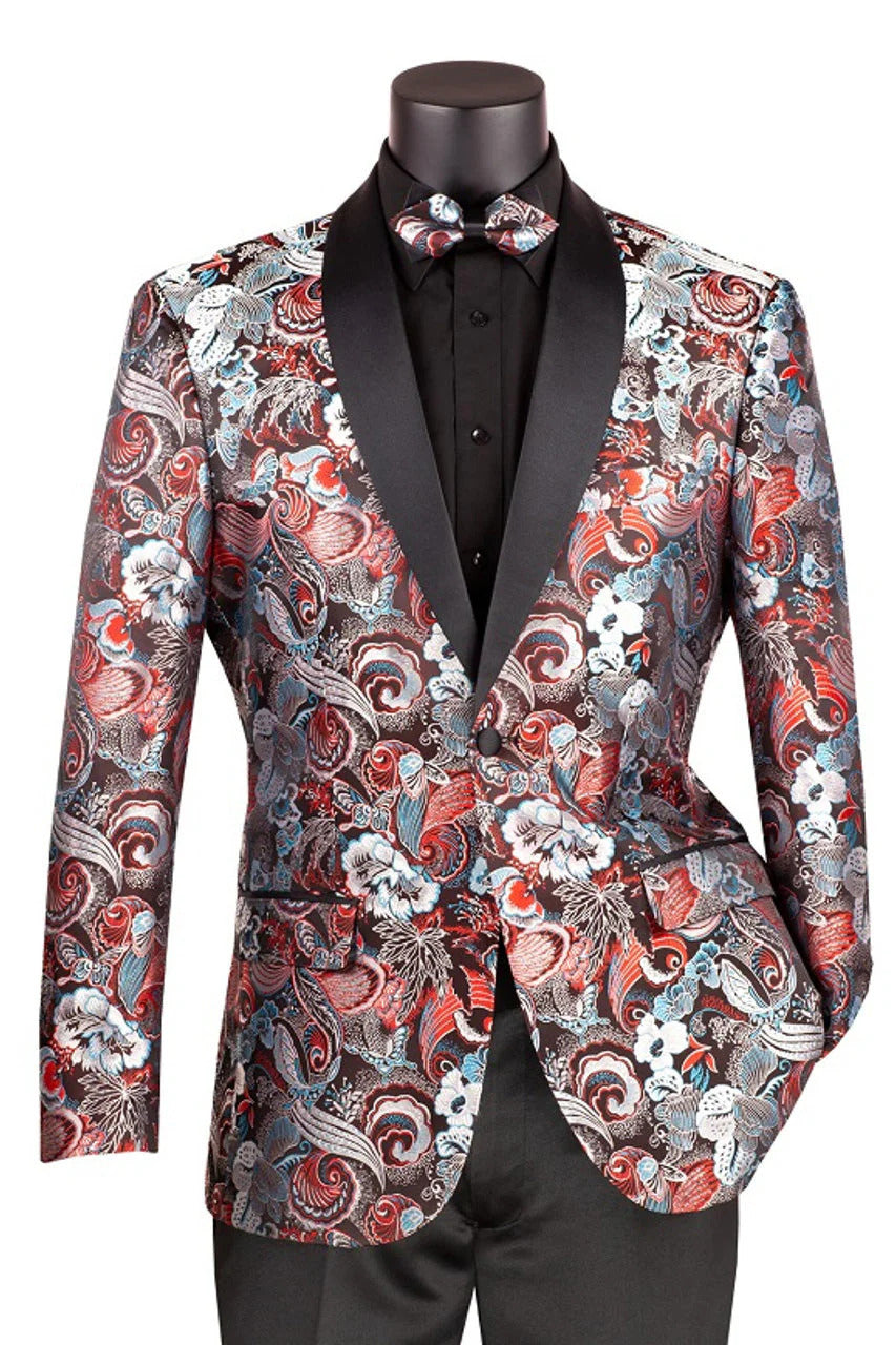 Burgundy Tuxedo Jacket