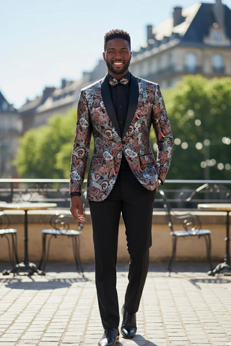 Burgundy Tuxedo Jacket