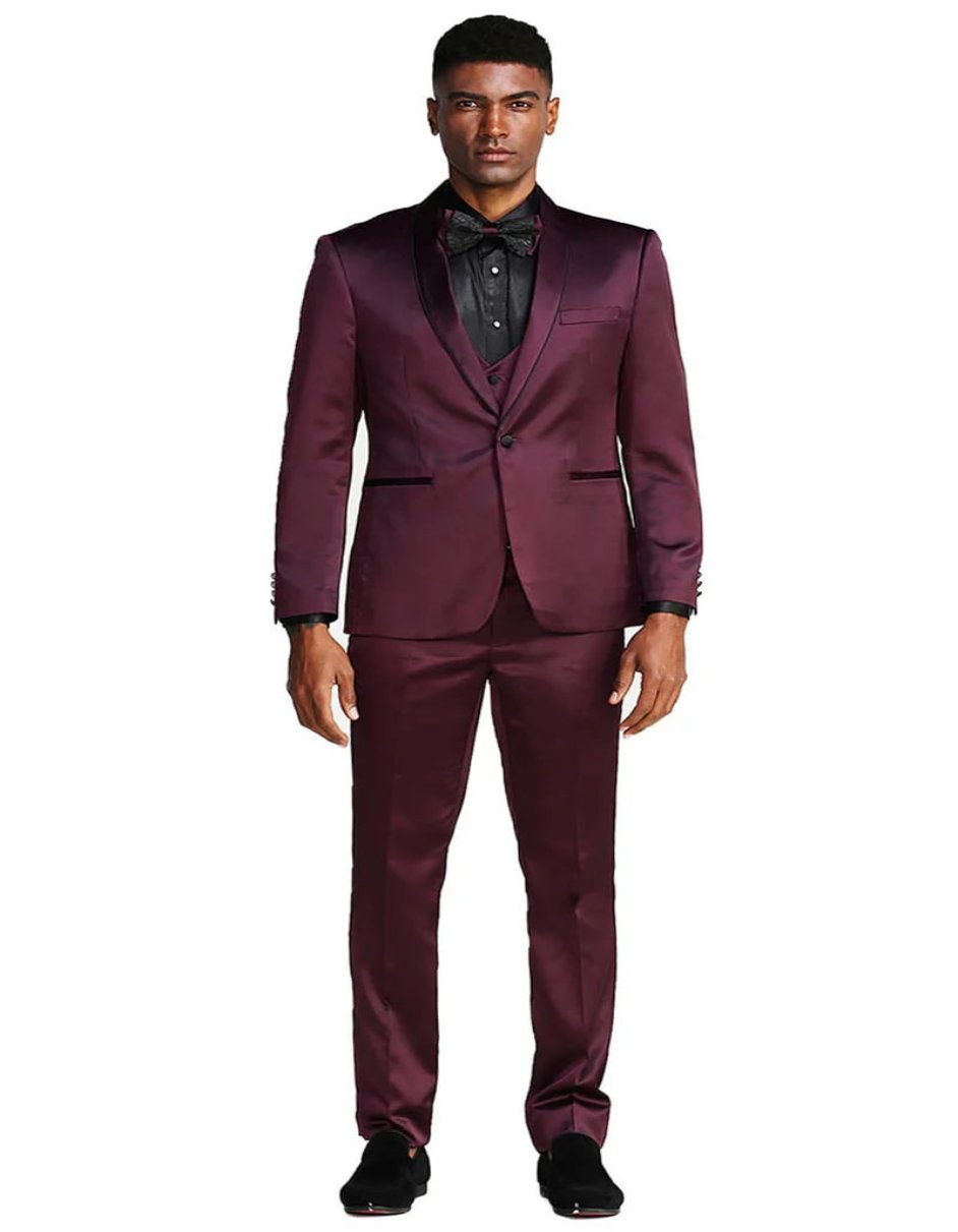 Burgundy Prom & Wedding Slim Fit Tuxedo Suit