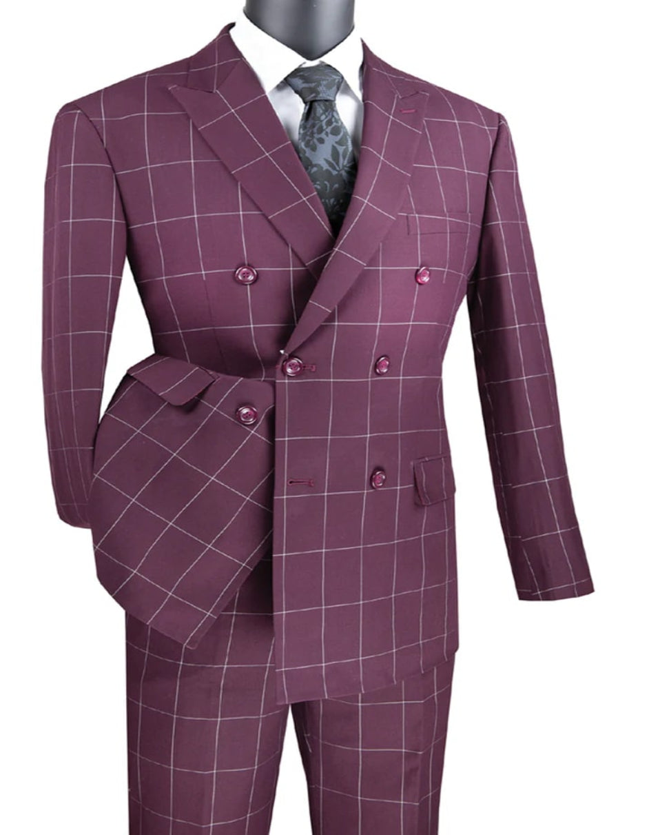 1920s Vested Gangster Plaid Suit with White Vest
