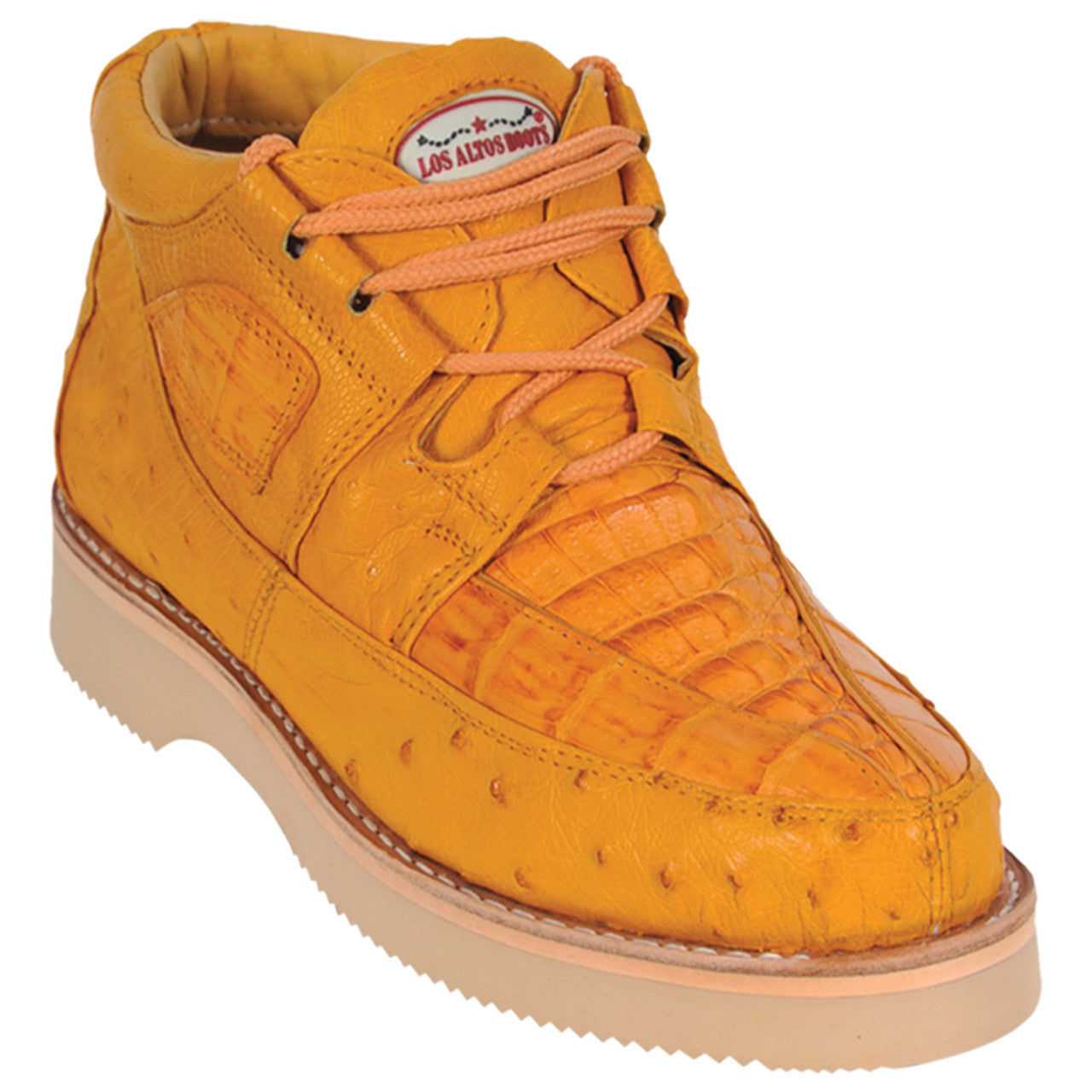 Buttercup Caiman & Ostrich Yellow Gold Sneakers