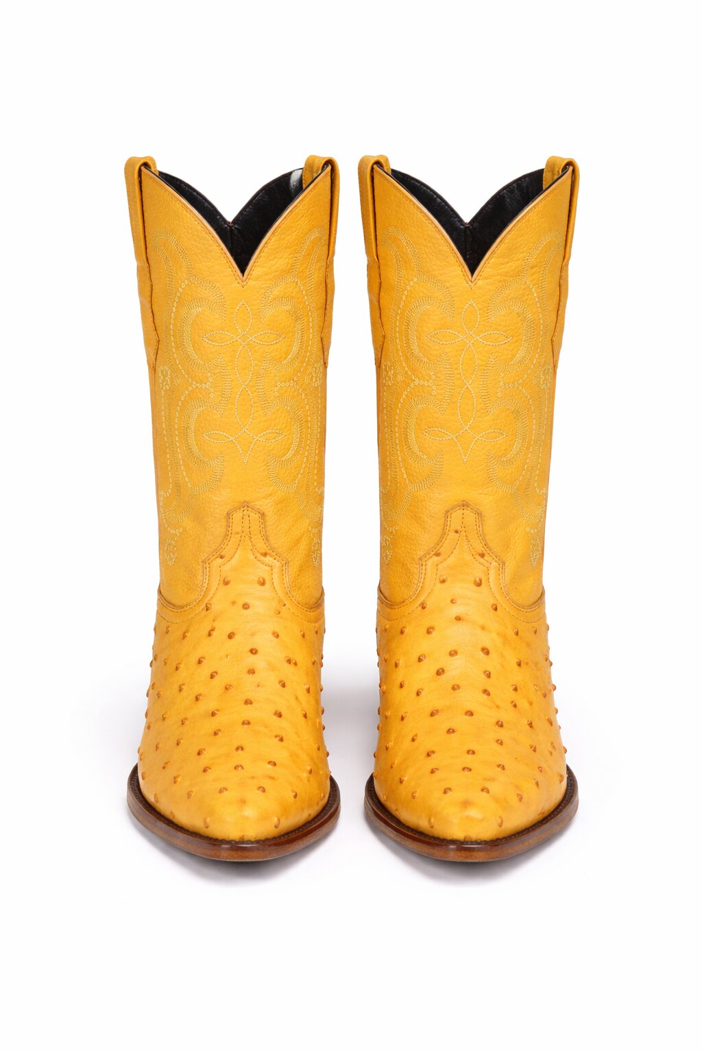 Buttercup Ostrich Print Boots Pointed Toe