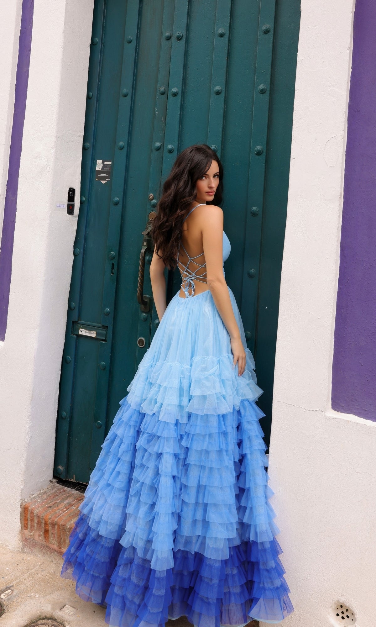 Nox Anabel C1420 Ruffled Ombre Prom Ball Gown