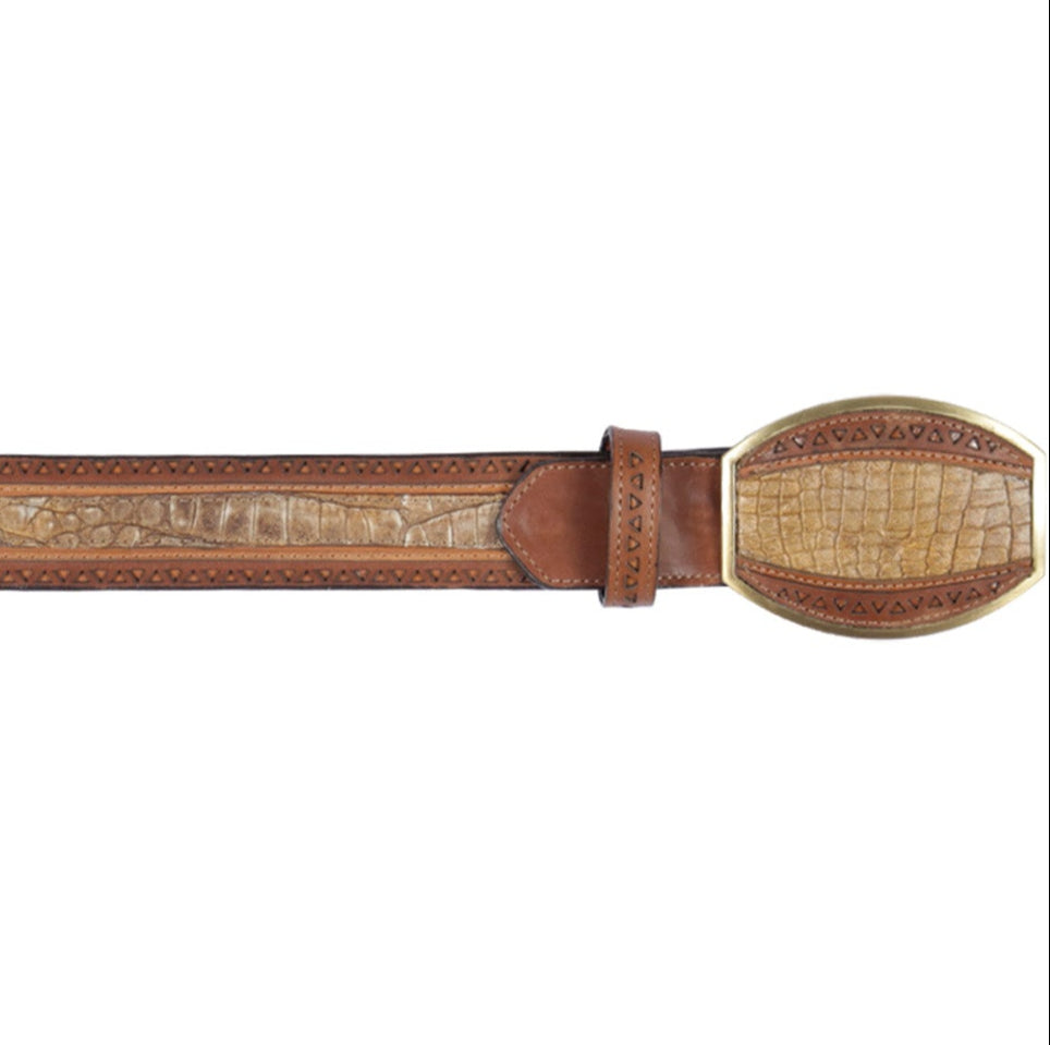 Cinto Corte Laser de Cocodrilo Belly Sahara