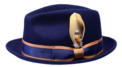 Casablanca Navy/Cognac 2-Tone Wool Fedora
