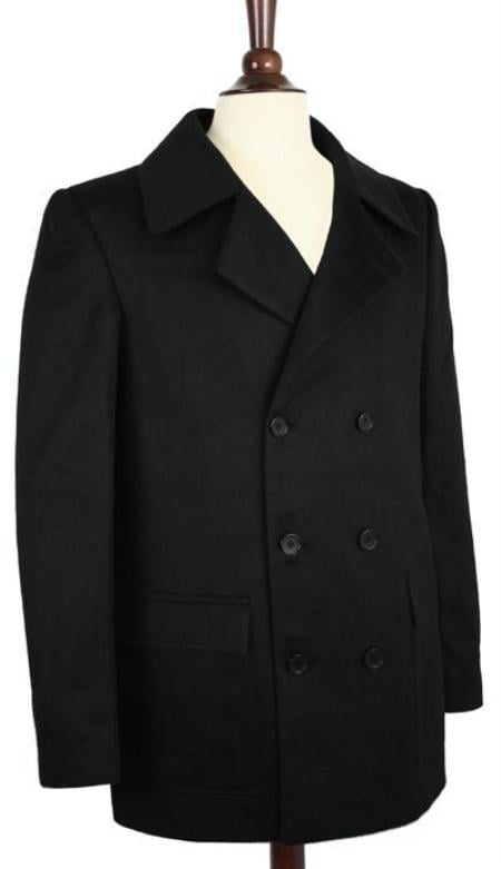 COAT08 Wool Designer Men'S Wool Men'S Peacoat Sale Wool Blend Double Breasted Men'S Overcoat Broad Lapels Side Pocket In 3 Color main image 0
