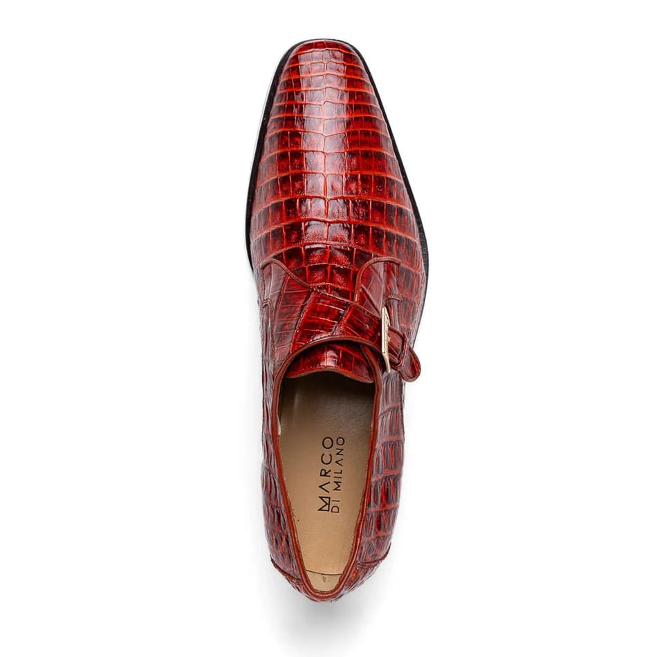 Rovigo Rustic Cognac Caiman Monk Strap Loafers