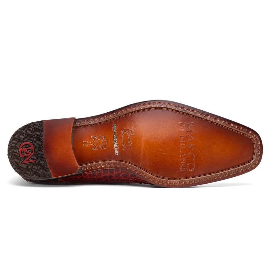 Rovigo Rustic Cognac Caiman Monk Strap Loafers