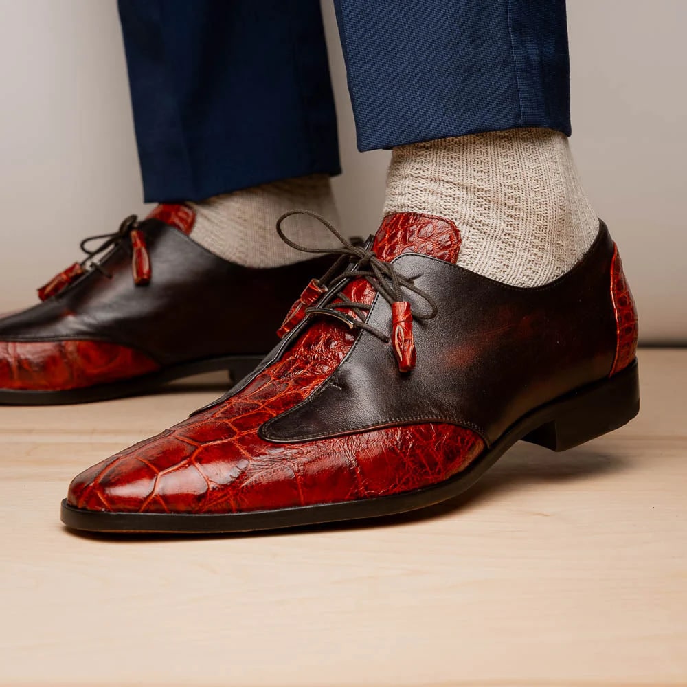 Marco Di Milano Anzio Alligator & Calfskin Oxfords