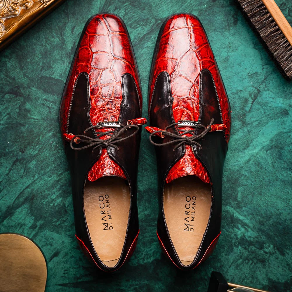 Marco Di Milano Anzio Alligator & Calfskin Oxfords
