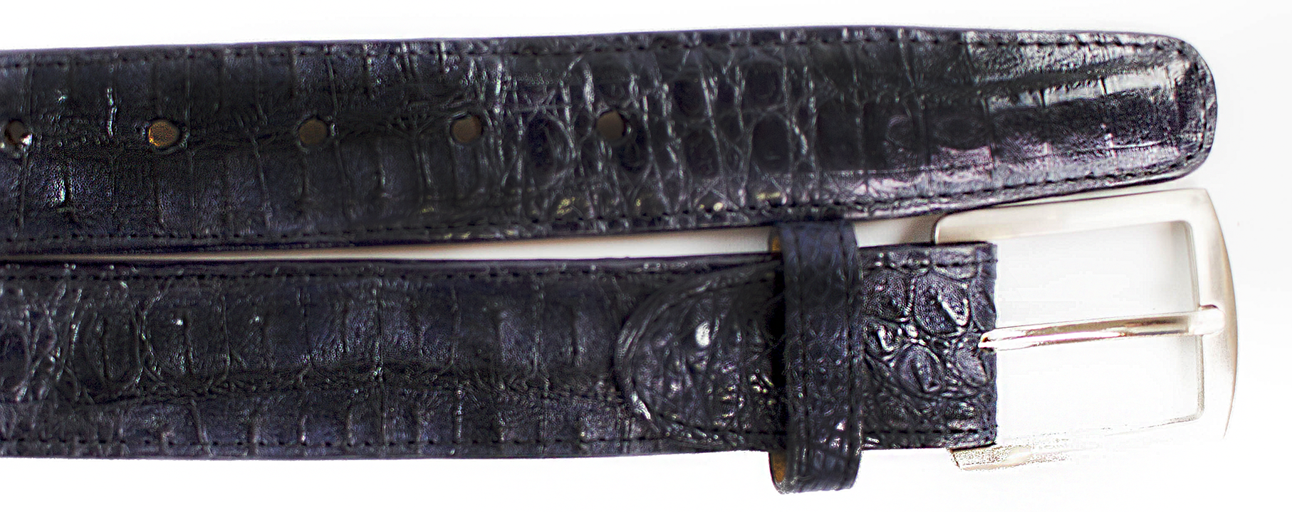 Belvedere Caiman Belt - Navy Genuine Crocodile Leather Loafer
