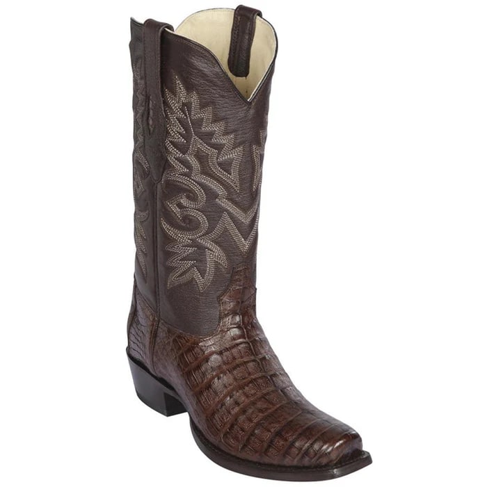 Caiman Belly 7x-Toe Brown Dress Cowboy Boot
