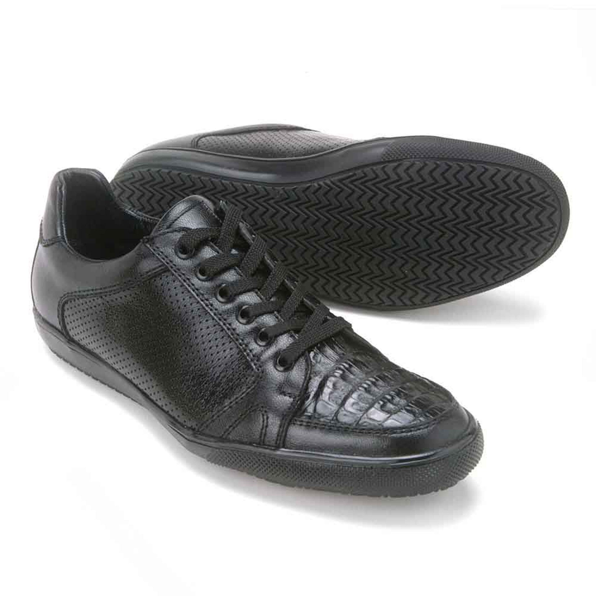 Los Altos Black Caiman Belly Shoes