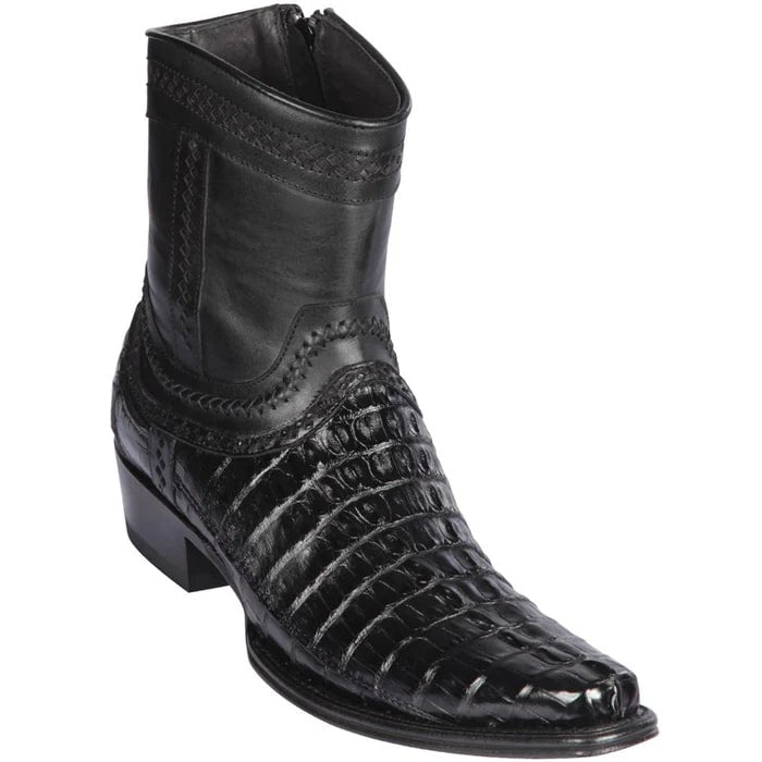 Men's Black Caiman Tail Cowboy Boot