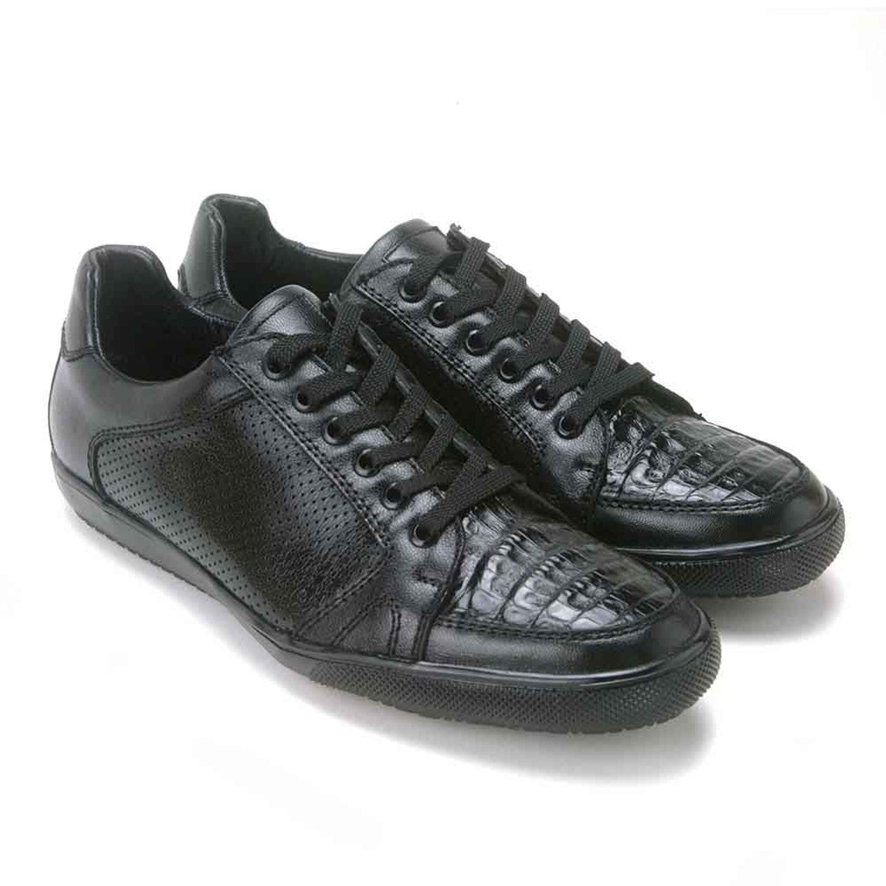 Los Altos Black Caiman Belly Shoes